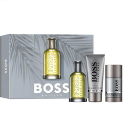 Hugo Boss Bottled 100ml EDT + 100ml Gel Doccia + 70g Deo Stick per Uomo Set Regalo