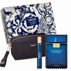 Versace Eau Fraiche Extreme 100ml EDP + 10ml Mini + Kulturtasche für Herren Geschenkset