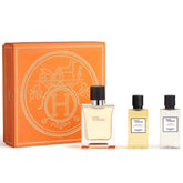 Coffret Cadeau Hermès Terre d’Hermès pour Homme – Eau de Toilette 50ml + Gel Douche 40ml + Lait Après-Rasage 40ml