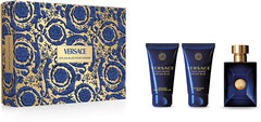 Versace Dylan Blue Pour Homme 50ml EDT + 50ml Aftershave Balsam + 50ml Duschgel für Herren Geschenkset