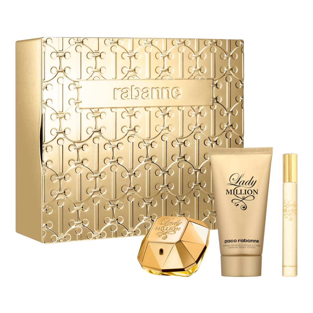 Paco Rabanne Lady Million 50ml EDP + 75ml Körperlotion + 10ml Mini für Damen Geschenkset