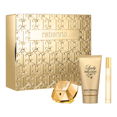 Paco Rabanne Lady Million 50ml EDP + 75ml Körperlotion + 10ml Mini für Damen Geschenkset