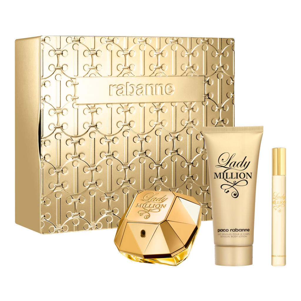 Set Regalo Paco Rabanne Lady Million 80ml EDP + 10ml EDP + 100ml Lozione Corpo