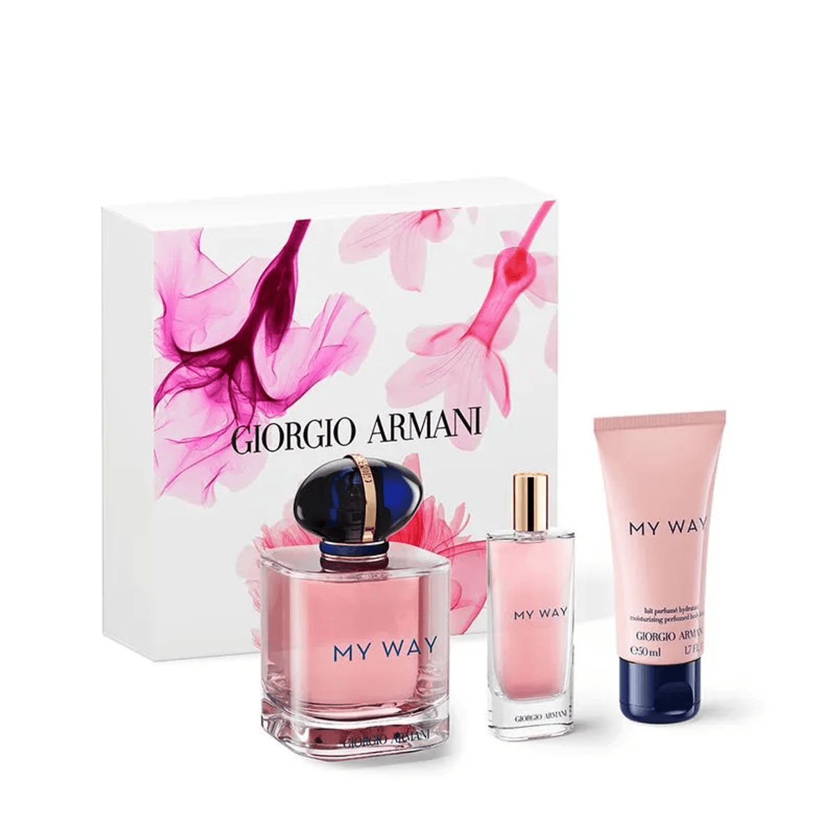 Giorgio Armani My Way Geschenkset für Damen 90ml EDP + 15ml Mini EDP + 50ml Körperlotion