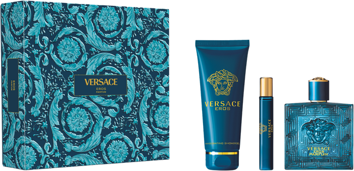 Versace Eros 100ml Parfum + Mini da 10ml + 150ml Gel Doccia Set Regalo Uomo