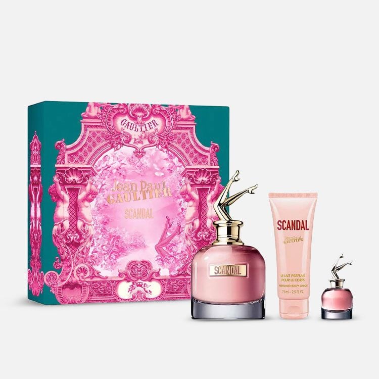 Jean Paul Gaultier Scandal 80ml EDP + 75ml Bodylotion + 6ml Mini für Damen Geschenkset  