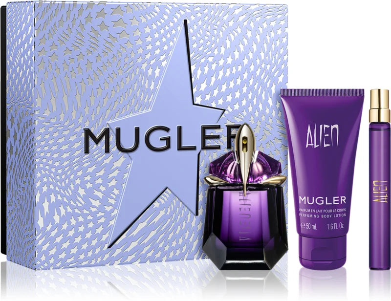 Mugler Alien EDP Nachfüllbares Geschenkset 30ml + 10ml Mini + 50ml Bodylotion