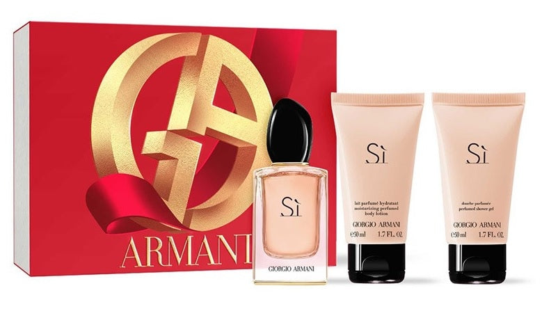 Armani Si 50ml EDP + 50ml Bodylotion + 50ml Duschgel für Damen Geschenkset  