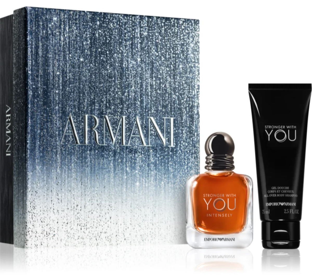 Giorgio Armani Stronger With You Intensely - Set de 50 ml de EDP + 75 ml de gel de ducha para hombre