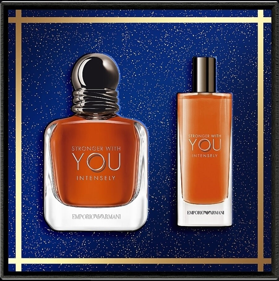 Giorgio Armani Stronger With You Intensely 100ml EDP + 15ml EDP für Herren Geschenkset