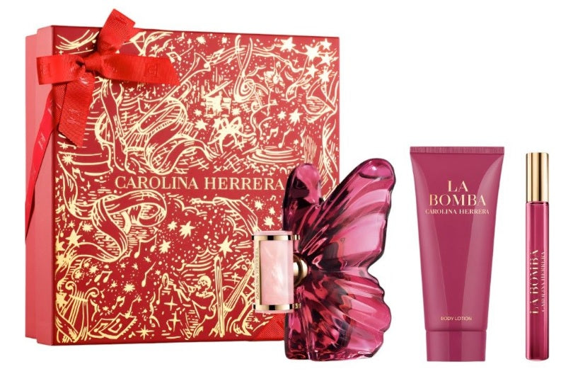 Carolina Herrera La Bomba 80ml EDP + 100ml Bodylotion + 10ml EDP Damengeschenkset