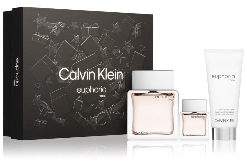 Calvin Klein Euphoria 100 ml EDT + 15ml EDT + 100ml After Shave Balm Set per Uomo