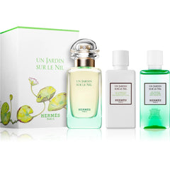HERMÈS Un Jardin Sur Le Nil 50ml EDT + 40ml Bodylotion + 40ml Duschgel Unisex Geschenkset  