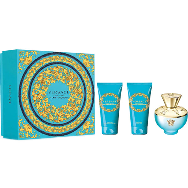 Versace Pour Femme Dylan Turquoise 50ml EDT für Damen Geschenkset mit 3 Stück