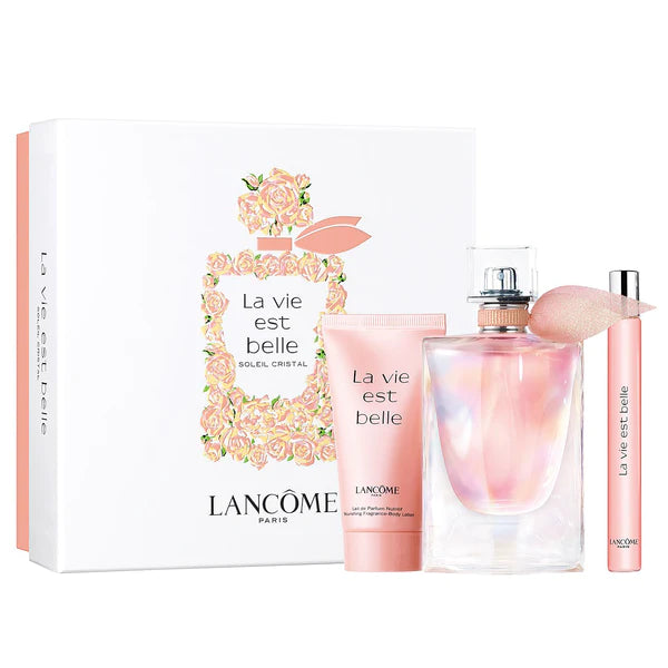Lancôme La Vie Est Belle Soleil Cristal 50ml EDP Geschenkset + 50ml Bodylotion + 10ml Mini  