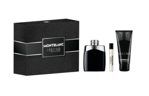 Set de regalo Mont Blanc Legend para hombre: EDT 100 ml, gel de ducha 100 ml y mini perfume de 7,5 ml.