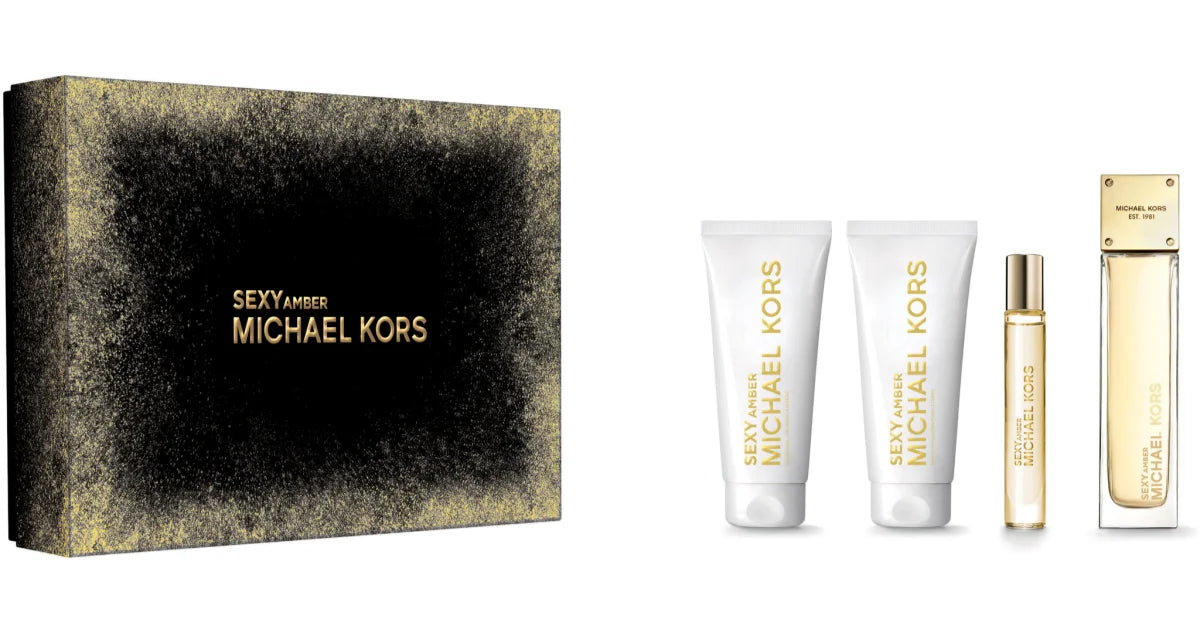 Michael Kors Sexy Amber Set Regalo 10ml EDP + 100ml Gel Doccia + 100ml Lozione Corpo + Mini