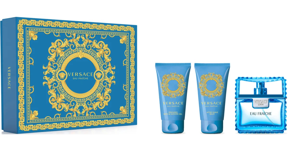 Versace Man Eau Fraiche 50ml EDT Geschenkset + 50ml Aftershave + 50ml Duschgel