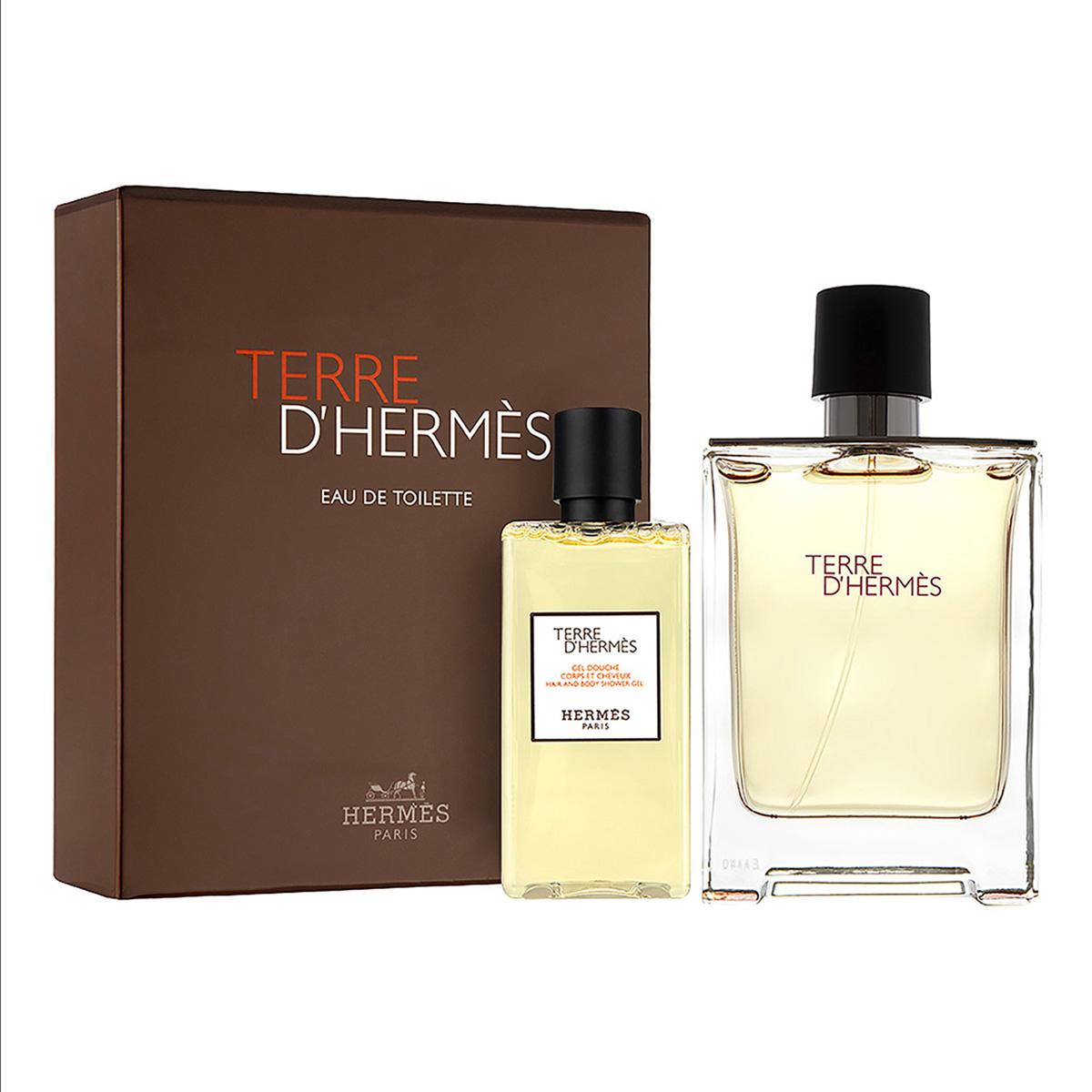 Hermes Terre D'Hermes 100ml EDT Spray + 80ml Duschgel für Herren Geschenkset