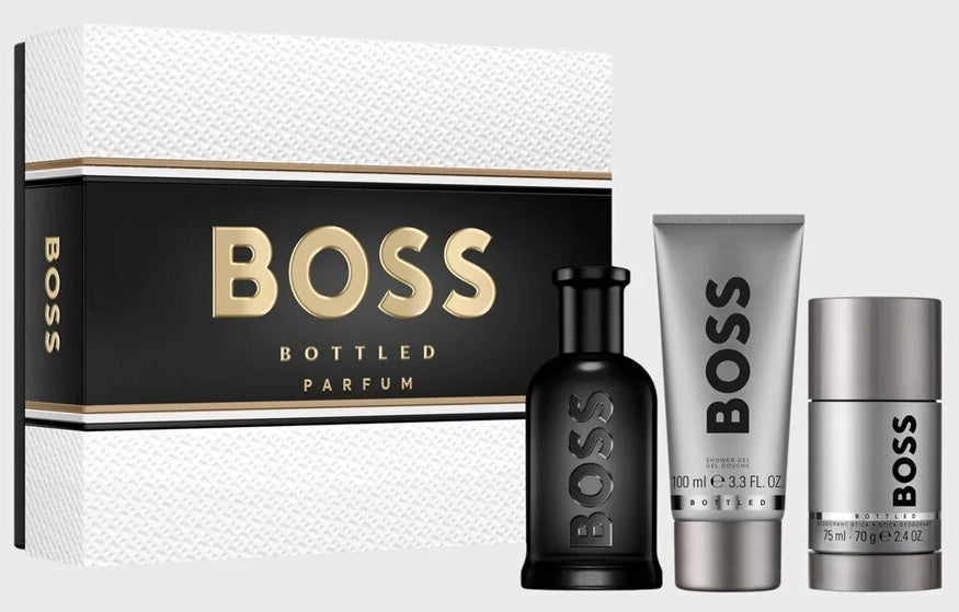 Hugo Boss Bottled Parfum 100ml Parfum + 100ml Duschgel + 75ml Deo für Herren Geschenkset