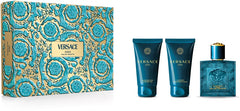 VERSACE Eros 50ml EDT + 50ml Balsamo Dopobarba + 50ml Gel Doccia per Uomo Set Regalo