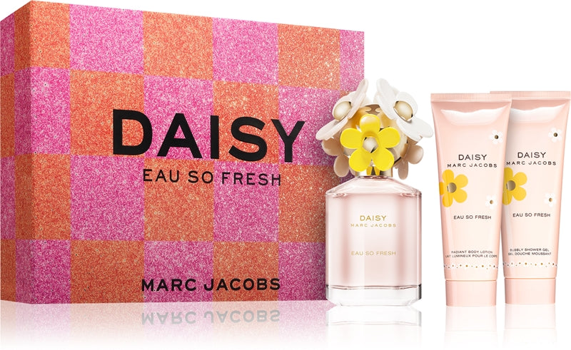 Coffret Cadeau Marc Jacobs Daisy Eau So Fresh EDT 75ml + Lait Corps 75ml + Gel Douche 75ml pour Femme
