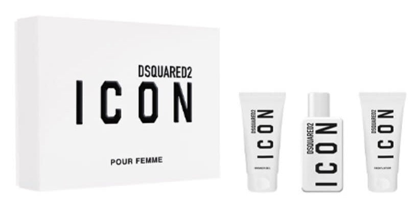 Dsquared2 Icon Pour Femme 50ml EDP + 50ml Gel Doccia + 50ml Lozione Corpo per Donna Set Regalo