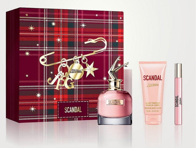Set de Regalo Activo para Mujeres Jean Paul Gaultier Scandal 80ml EDP + 75ml Loción Corporal + Mini 10ml  