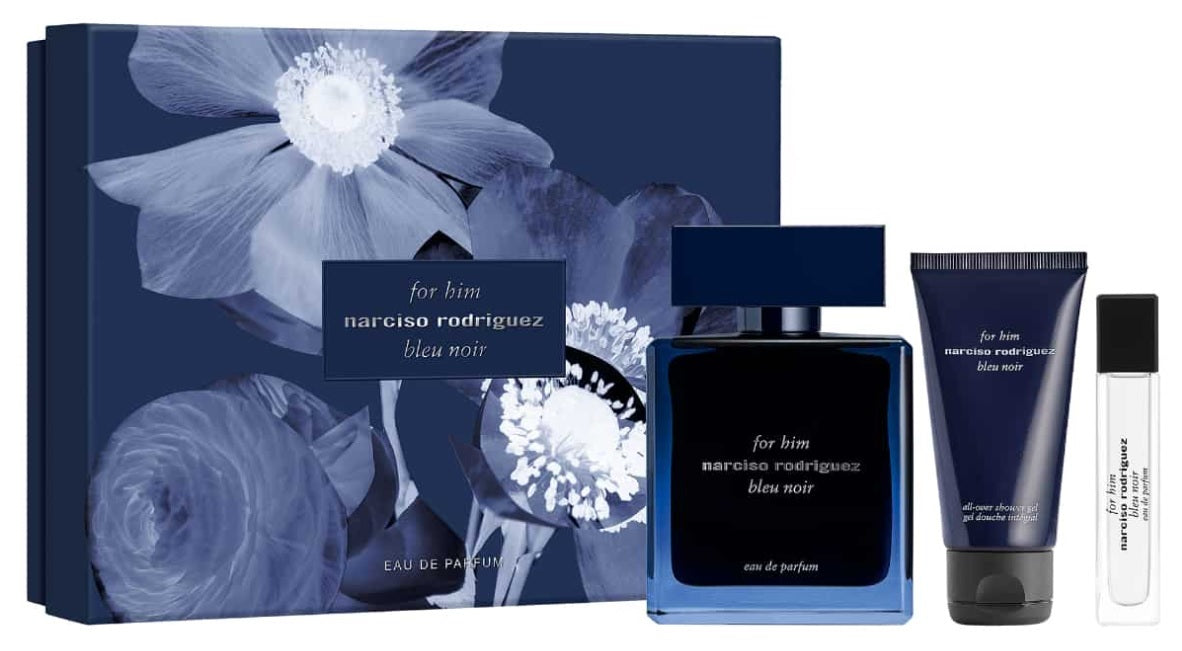 Narciso Rodriguez Bleu Noir 100ml EDP + 50ml Gel Doccia + 10ml EDP per Uomo Set Regalo