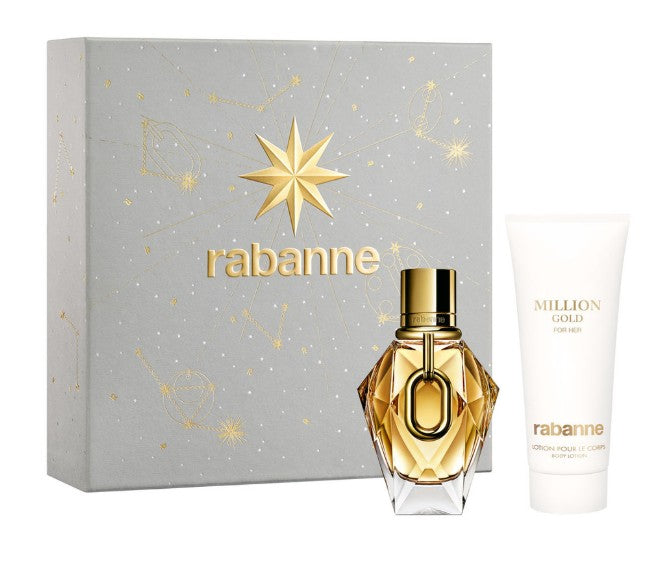 Paco Rabanne Million Gold 50ml EDP + 100ml Lozione Corpo Set Regalo per Donna