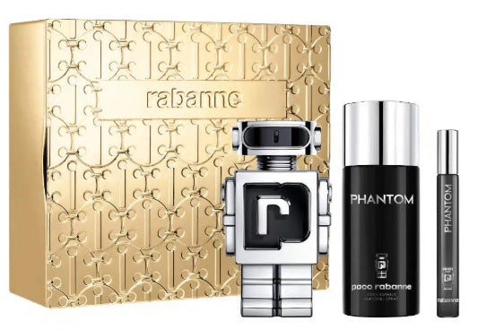 Paco Rabanne Phantom 100ml EDT + 150ml Deodorante + 10ml EDT per Uomo Set Regalo