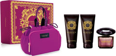 Set de regalo Versace Crystal Noir 90 ml EDT + Loción corporal 100 ml + Gel de ducha 100 ml + Estuche