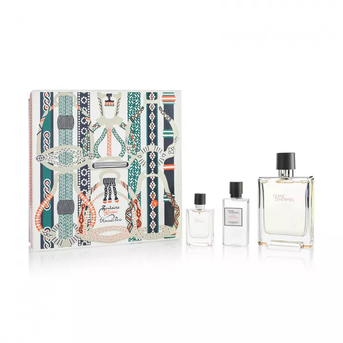 Hermes Terre d'Hermes 100ml EDT + 40ml Lozione Dopobarba + 12.5ml EDT Mini per Uomo SET REGALO