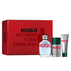 Coffret Cadeau Hugo Boss Hugo Man comprenant une Eau de Toilette 125ml + un Déodorant en Stick 75ml + un Gel Douche 50ml pour Homme