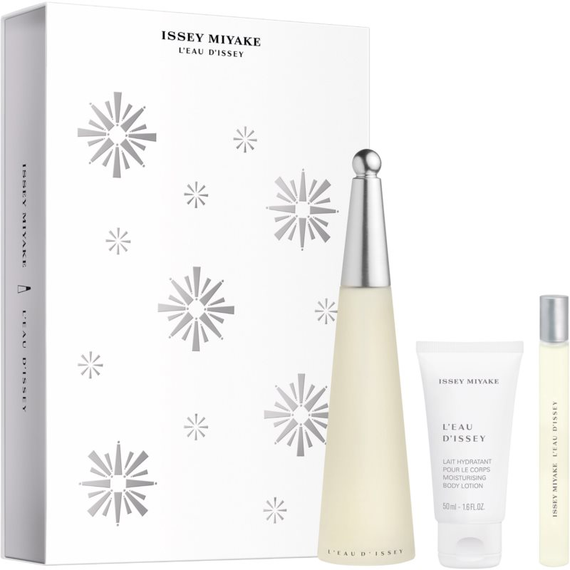 Coffret Cadeau Issey Miyake L'eau D'issey 100ml EDT + Lait Corps 50ml + Mini 10ml pour Femme