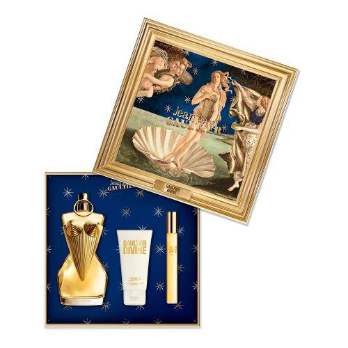 Jean Paul Gaultier Divine 100ml EDP + 75ml Körperlotion + 10ml Mini für Damen Geschenkset